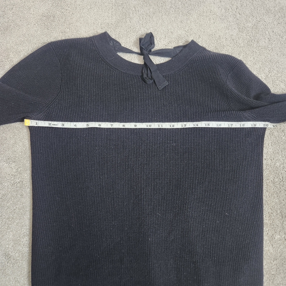 Aritzia 100% Wool Black Sweater Balletcore Open Scoop Back Size Small - Picture 6 of 14